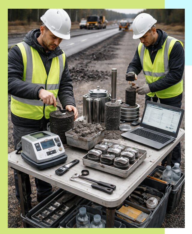 Сертификация асфальта: испытания и подтверждение в Магадане