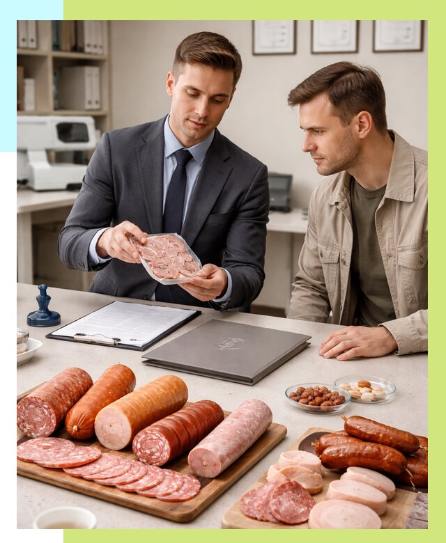 Сертификация колбасных изделий в Магадане от 7667 р. | Алешин-Мгд